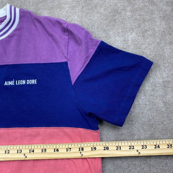 Aime Leon Dore Striped Collar crew neck T Shirt Men’s Size Medium RARE - Picture 6 of 12